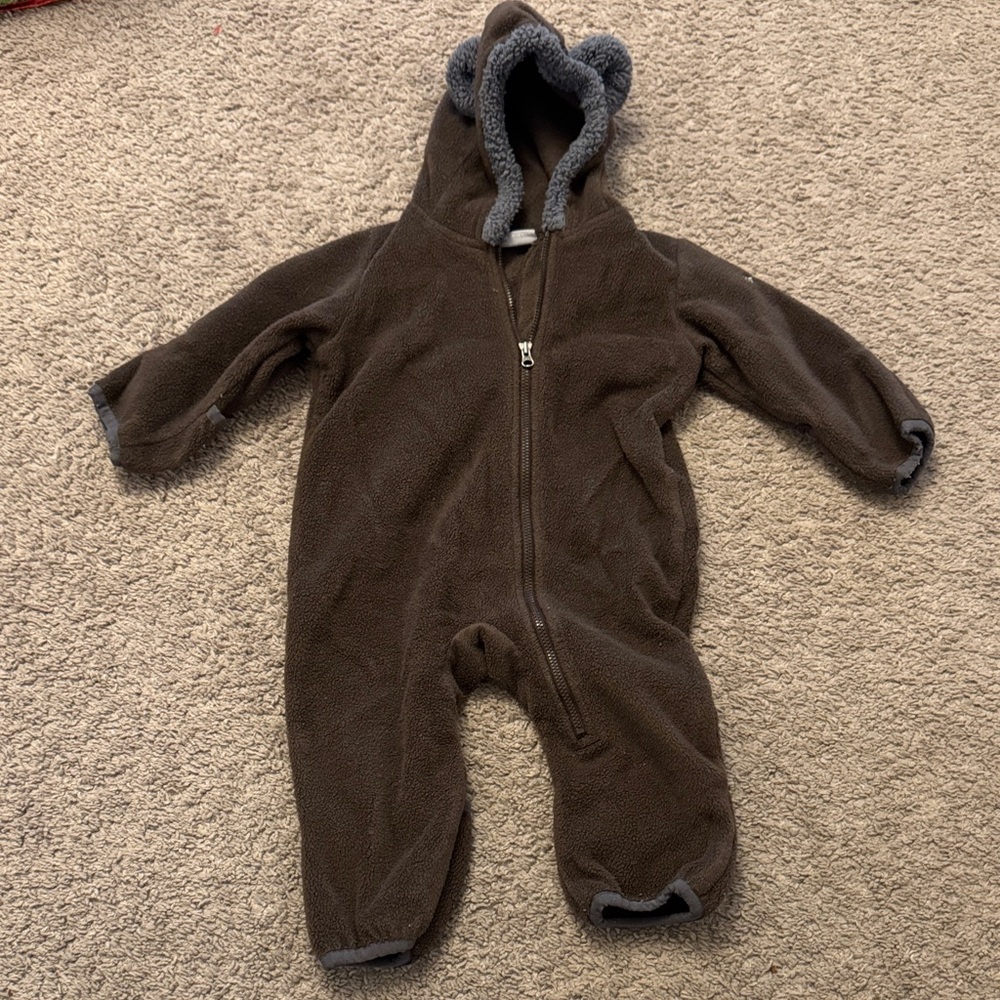 Cozy Brown Fleece Kids One Piece